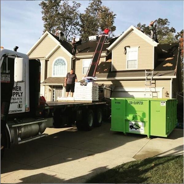 dumpster rental in house driveway OH